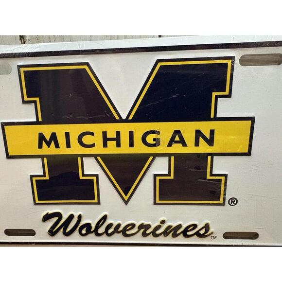 Other - NCAA Officially Licensed  Michigan Wolverines White Aluminum License Plate